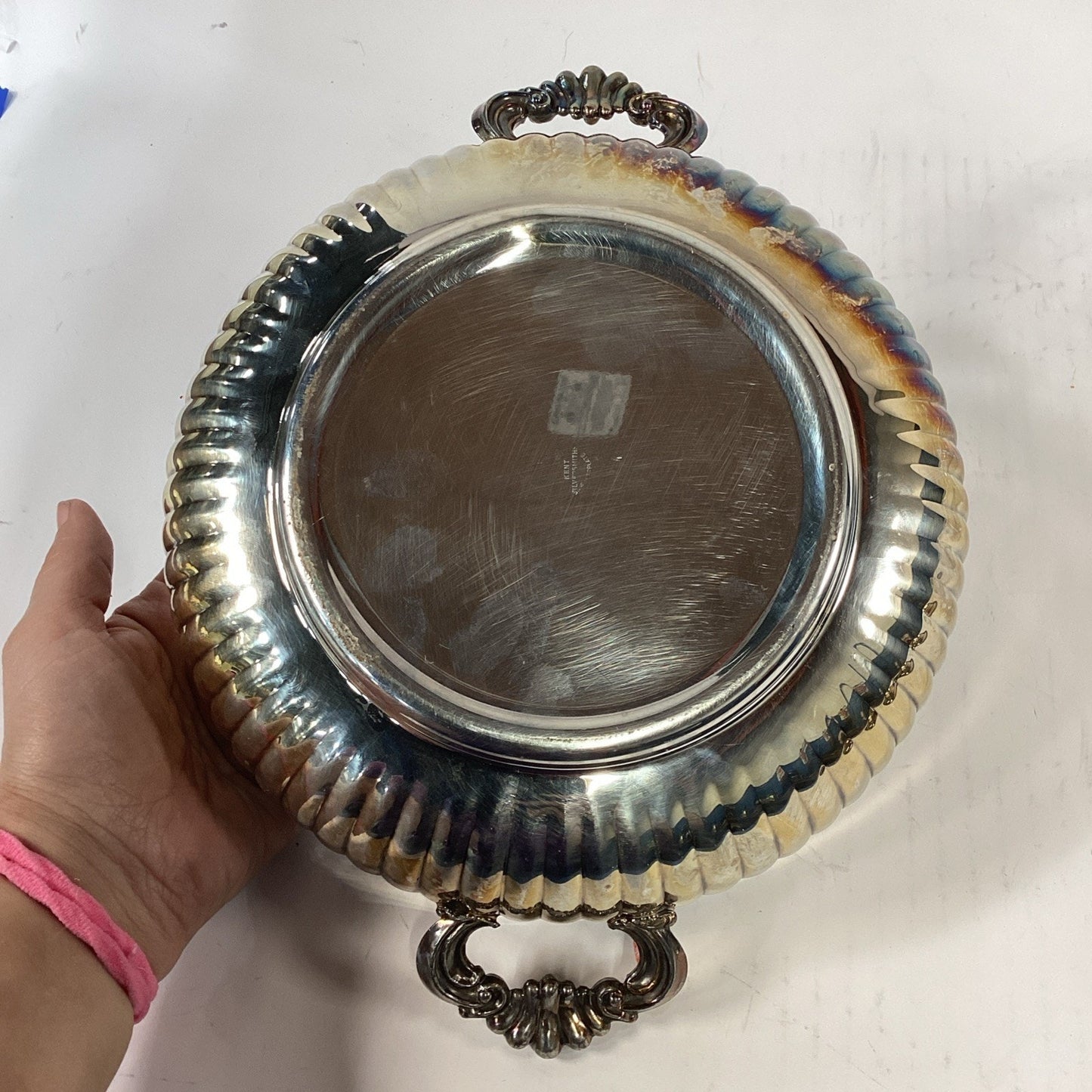 Kent Silversmiths Silverplate Covered Casserole with 2 Qt Glass Pyrex Insert