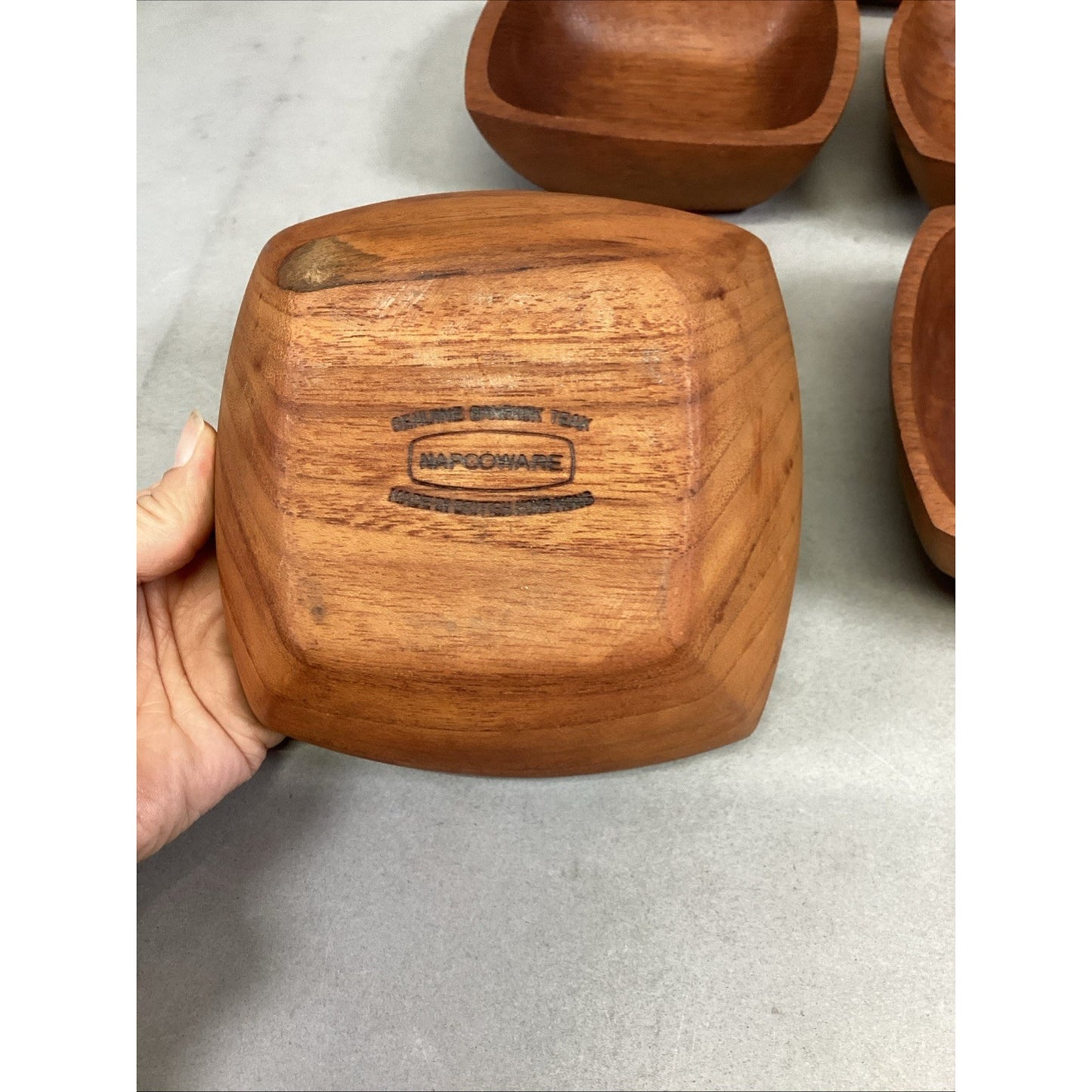 Genuine Bangkok Teak Napcoware Bowls - Lot Of 5