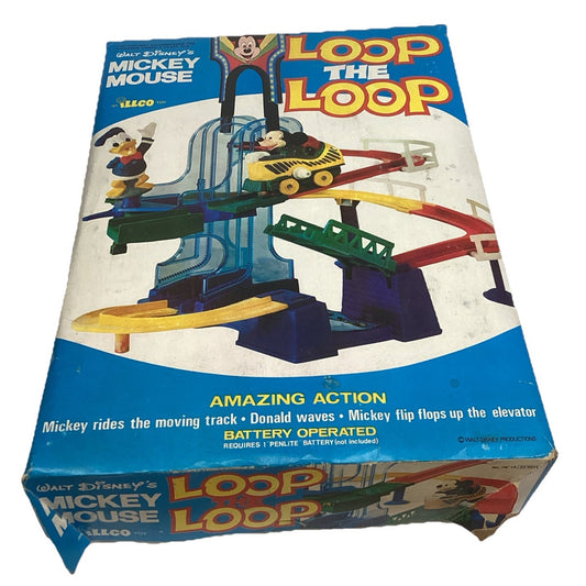 1970’s NOS Illco Disney's Mickey Mouse Loop The Loop Roller Coaster Playset