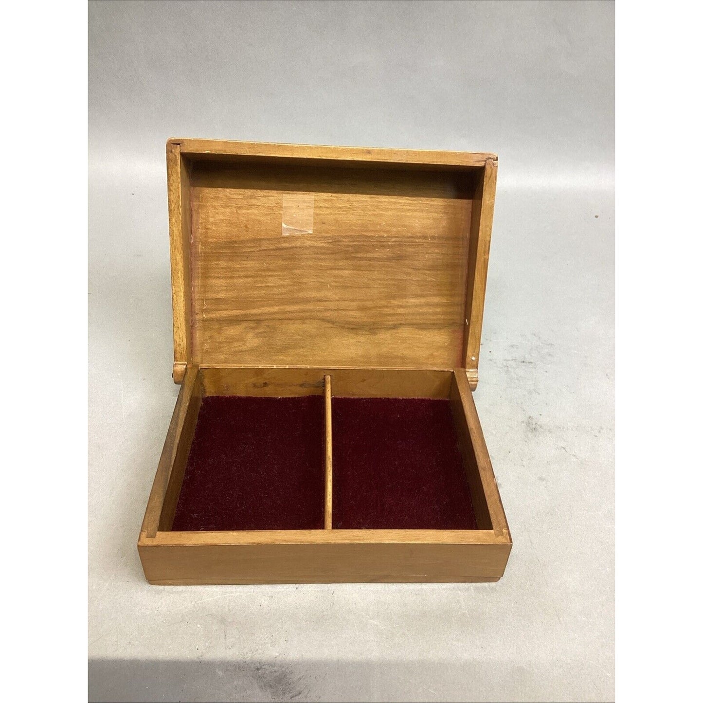 Vintage Playing Cards Czechoslovakia Carved Wooden Storage Case