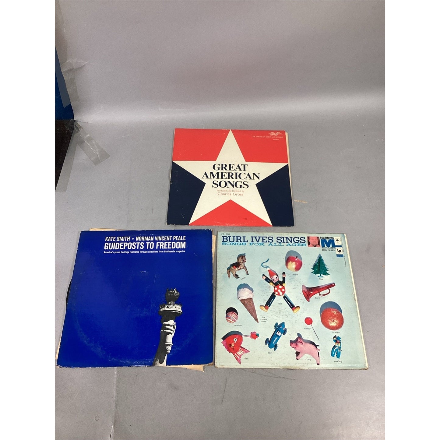 3 LPs - Guideposts To Freedom, Great American Songs, Songs For All Ages