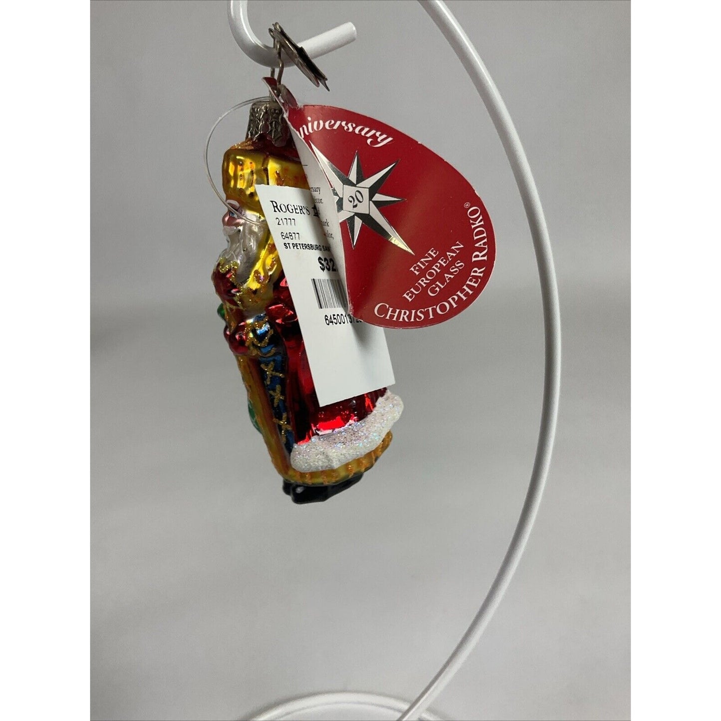 Christopher Radko Glass St Petersburg Santa Gem Christmas Ornament