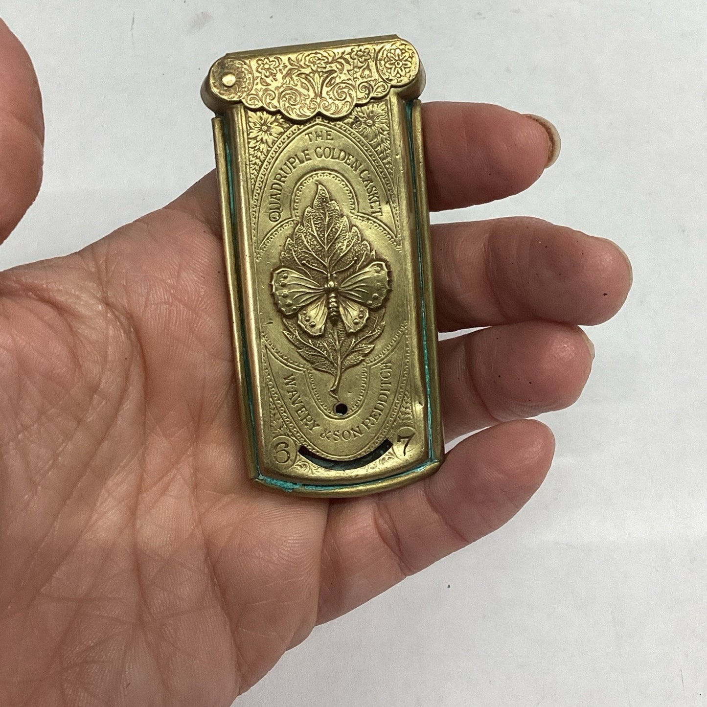 Antique 1868 Gold Gilt Wavery & Sons Redditch Quadruple Golden Casket Needle Case