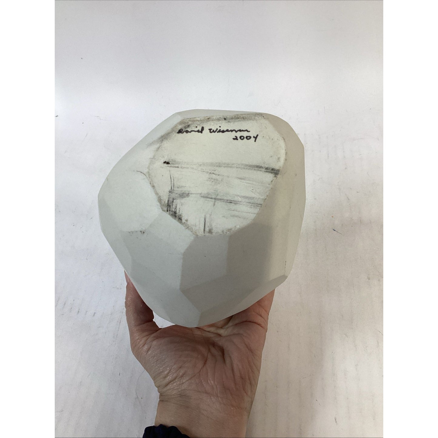 2004 Handmade Angled Vase - 6.75”H - By Daniel Wiseman