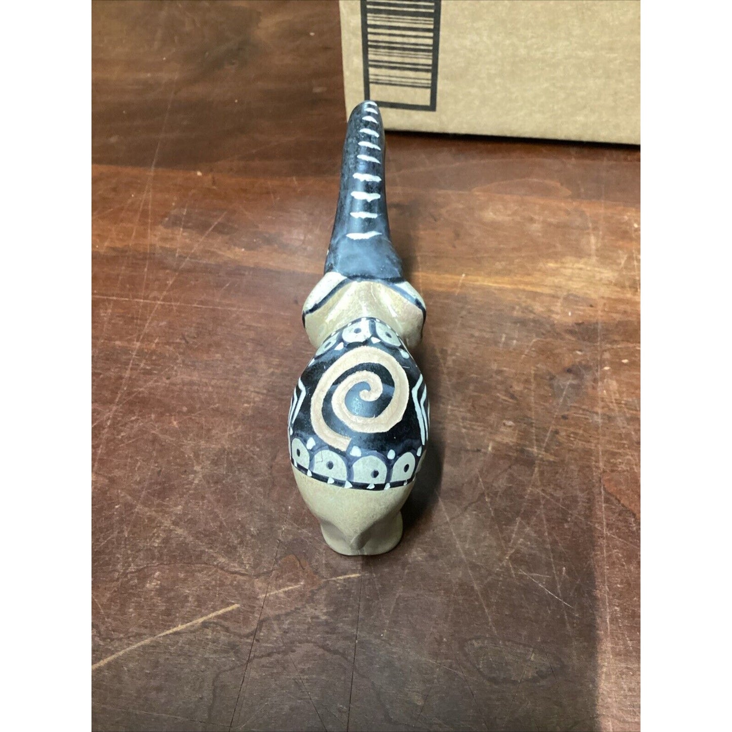 Kenya Elephant Soapstone Marble Figurine & Wooden Handcarved Elephant