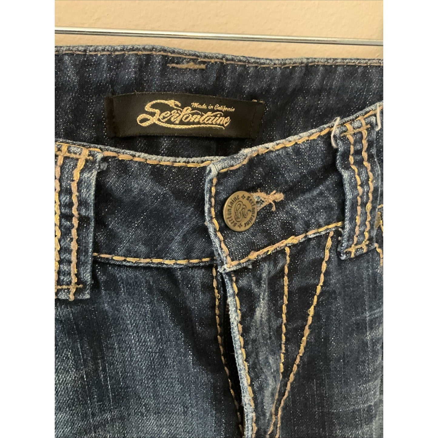 Serfontaine Women’s Low-Rise Zippered Low-Rise Bootcut Jeans Blue Size 29 Denim