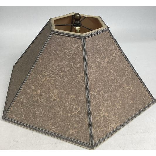 Vintage Textured Hexagon Lamp Shade - 8.5”Hx16.5”D