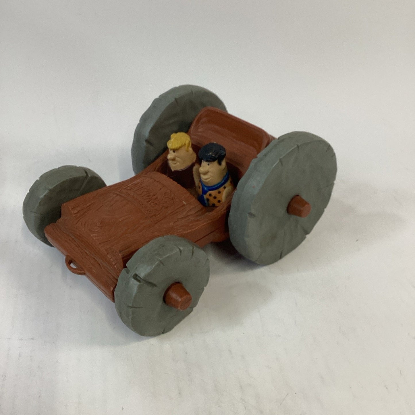 VINTAGE 1976 Flinstones Hanna Barbera Pull Flip Car Toy - Fred/Barney, Bam/Pebs