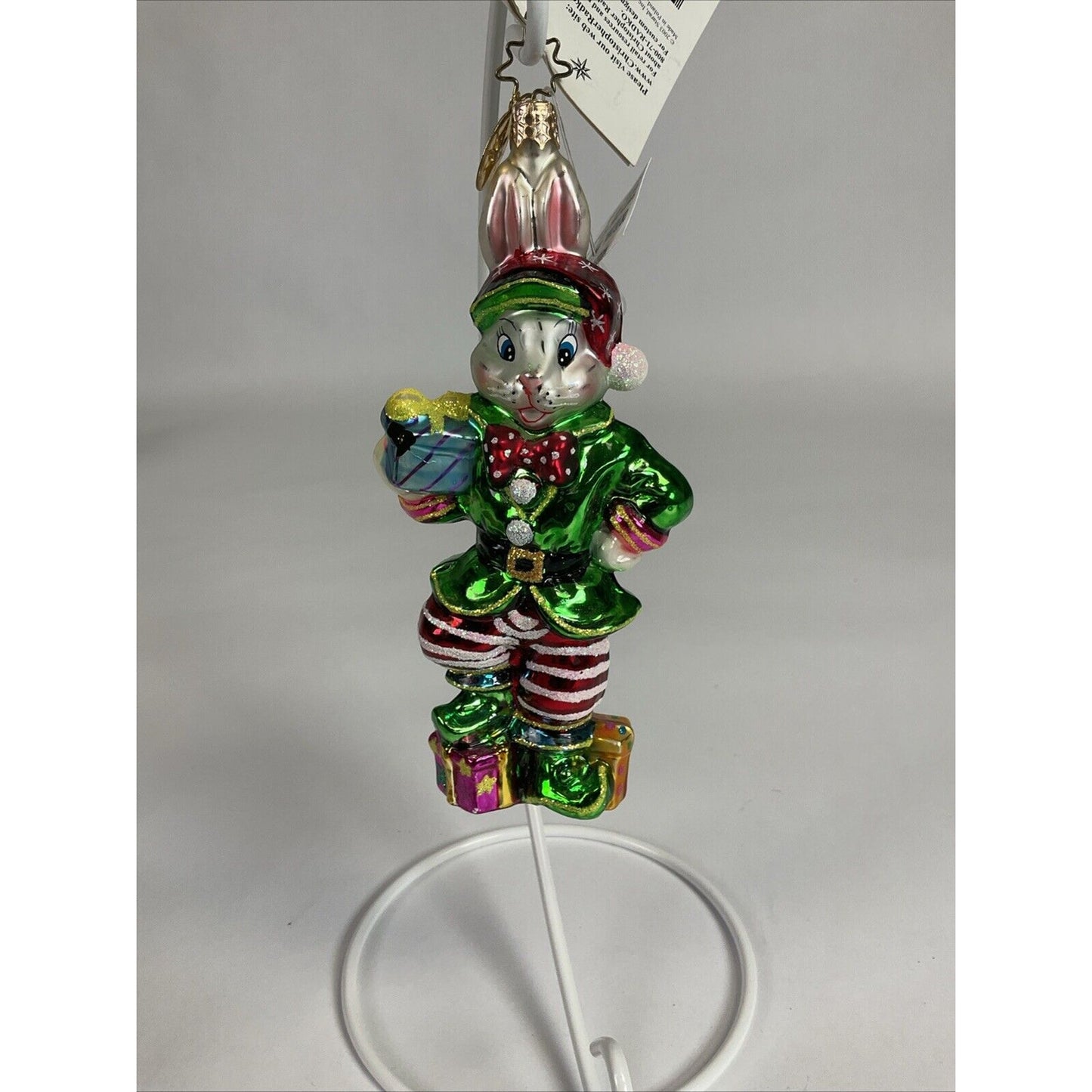 Christopher Radko Santaland Billy Bunny Elf Christmas Ornament 2003