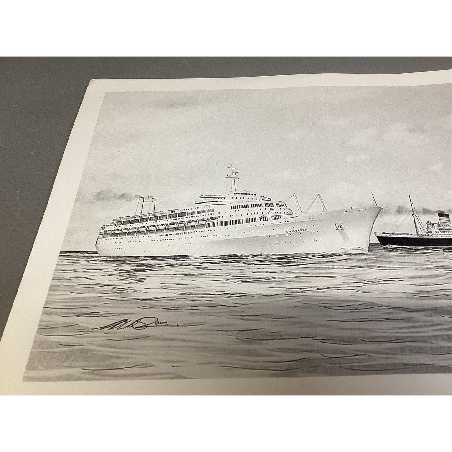 Canberra Ship Art Print - 16x12” - Signed In 2018