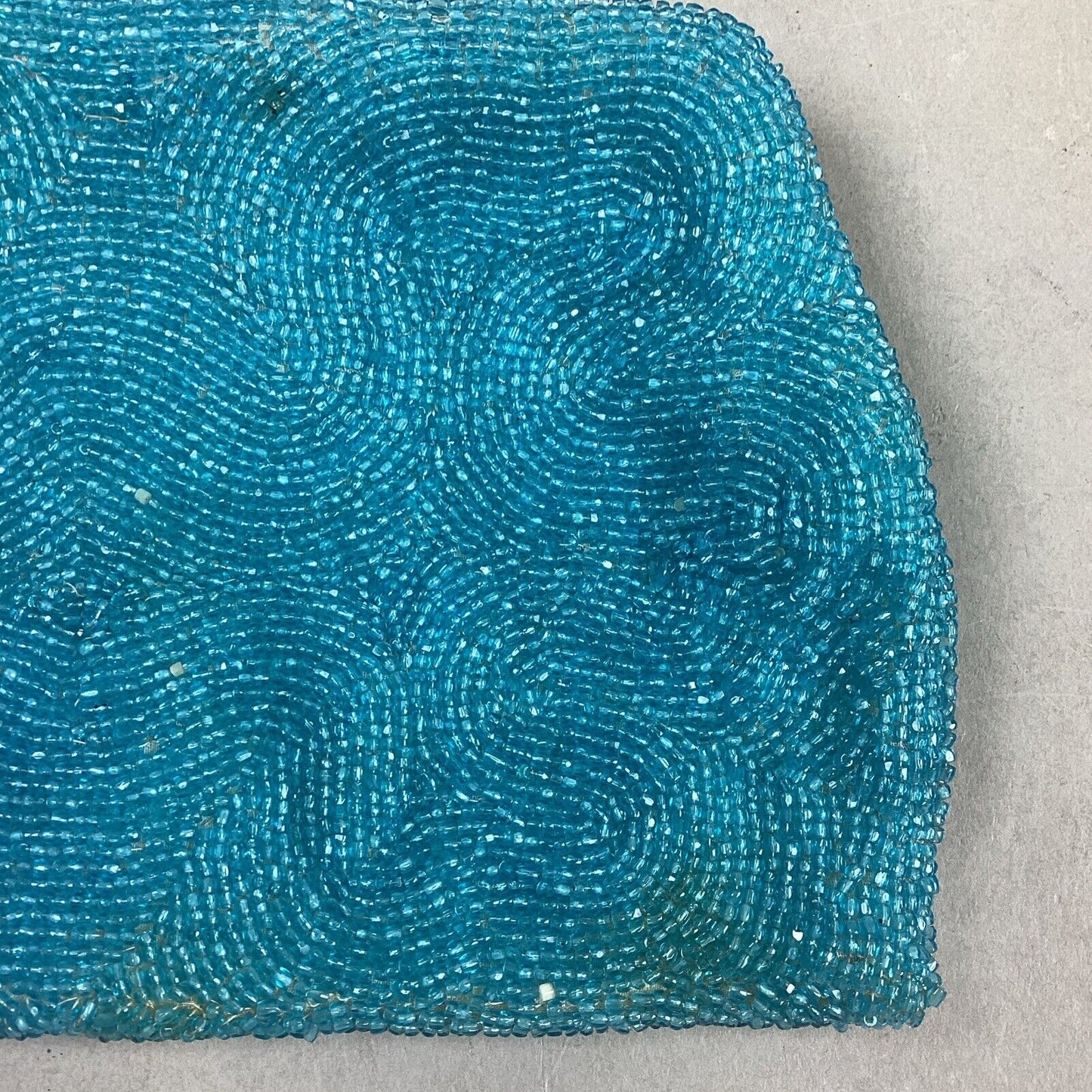 Coblentz Teal Blue Beaded Clutch Purse