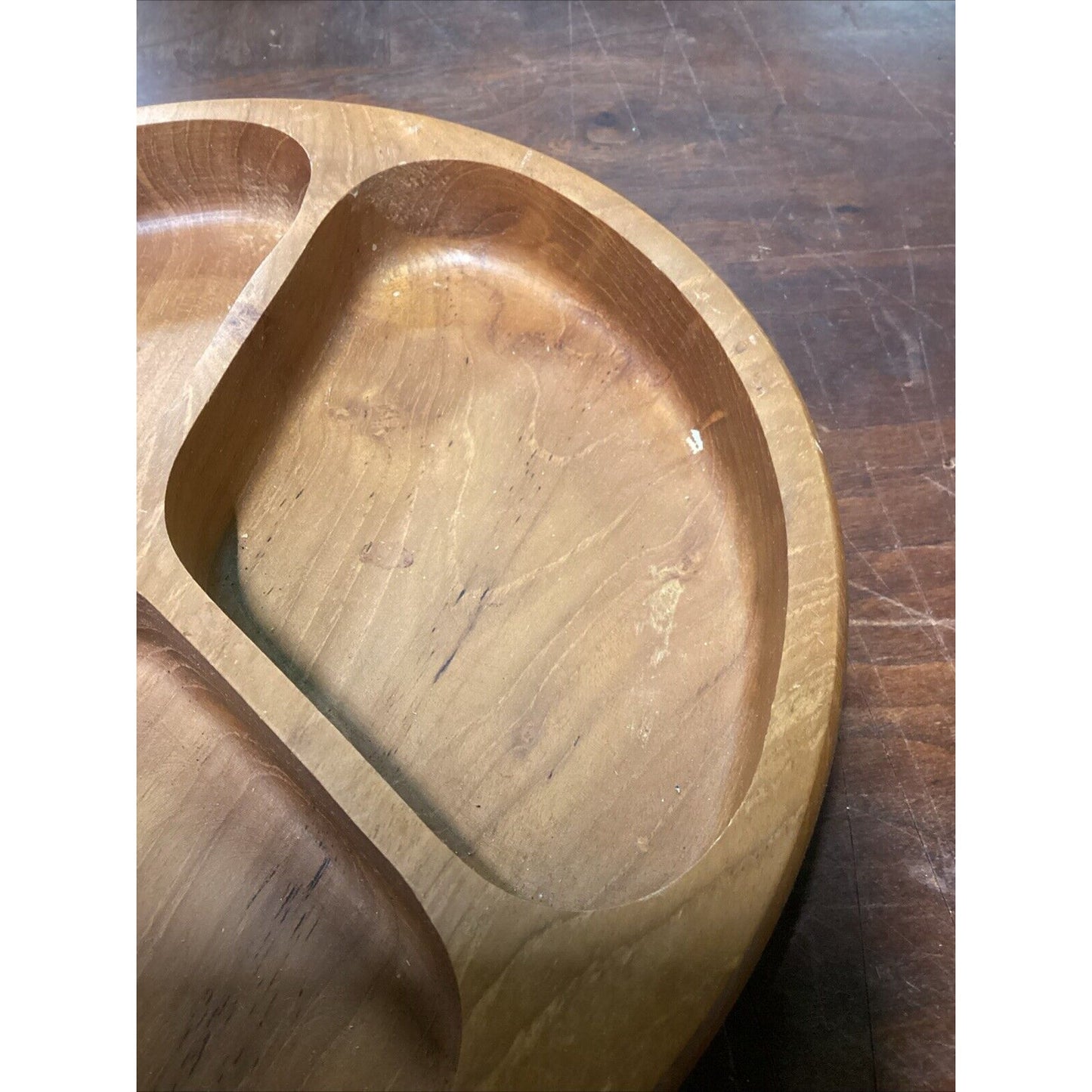 Dolphin Genuine Teakwood Divided Tray/Plate Made In Thailand