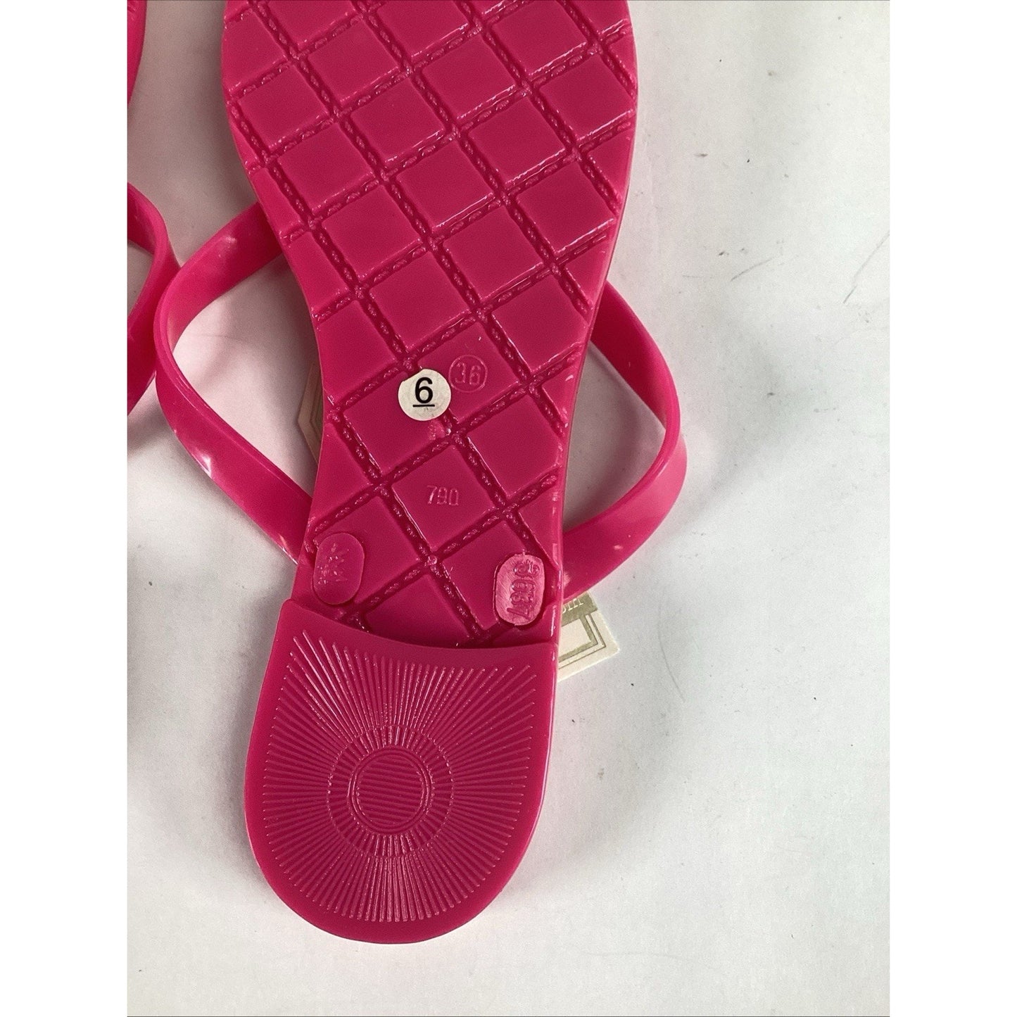Mudpie Starfish Jelly Pink Flip Flops - Size 6 - NWT
