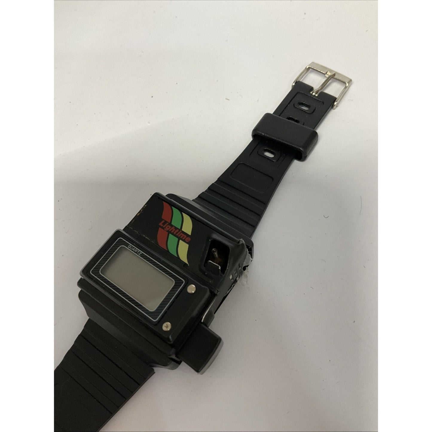 1980s Piezo Protime wrist flame digital watches gas lighter - For Parts