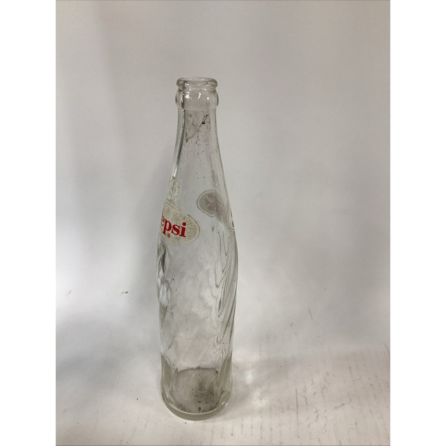 Lot Of 2 Vintage Glass Pepsi Bottles - 16oz & 8 Oz