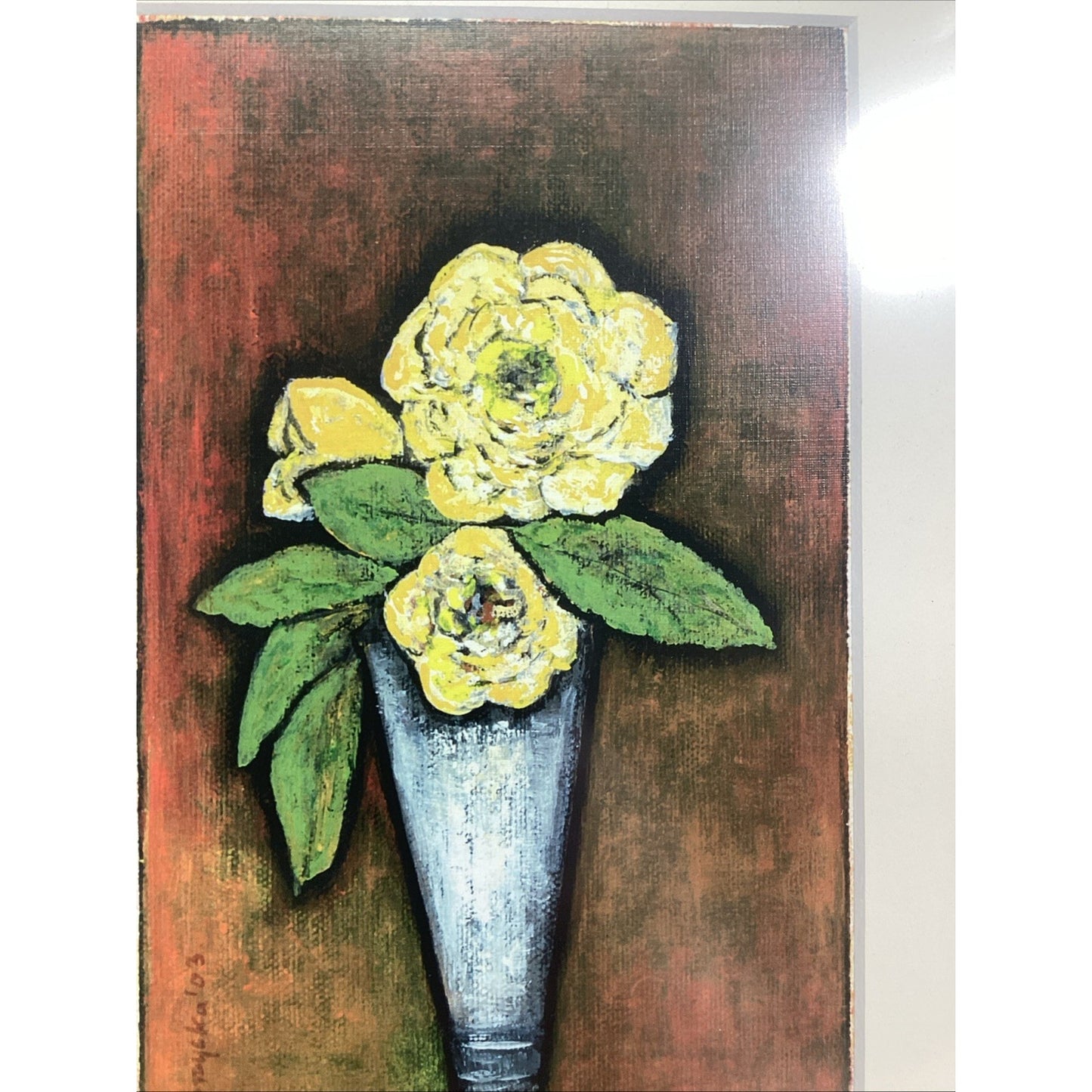 Floral Watercolor Painting - Flower In A Vase - Framed - 18x13”