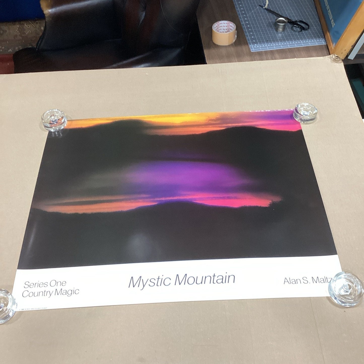 1985 Alan S. Maltz Series One Country Magic Mystic Mountain Poster - 29.75x24”