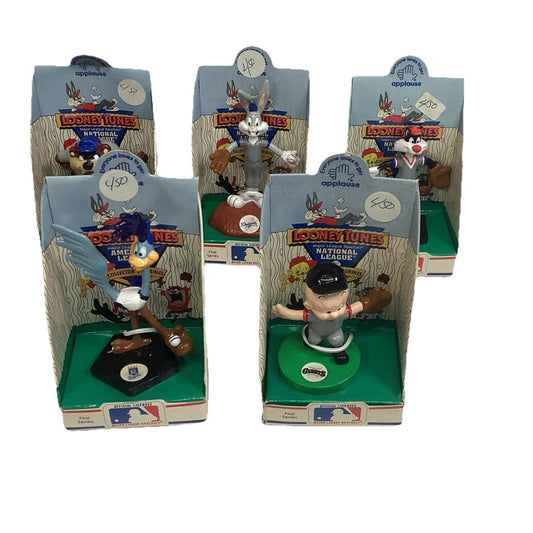 Vintage 1990 Applause Looney Tunes Major League Baseball Figurines Lot of 5 New