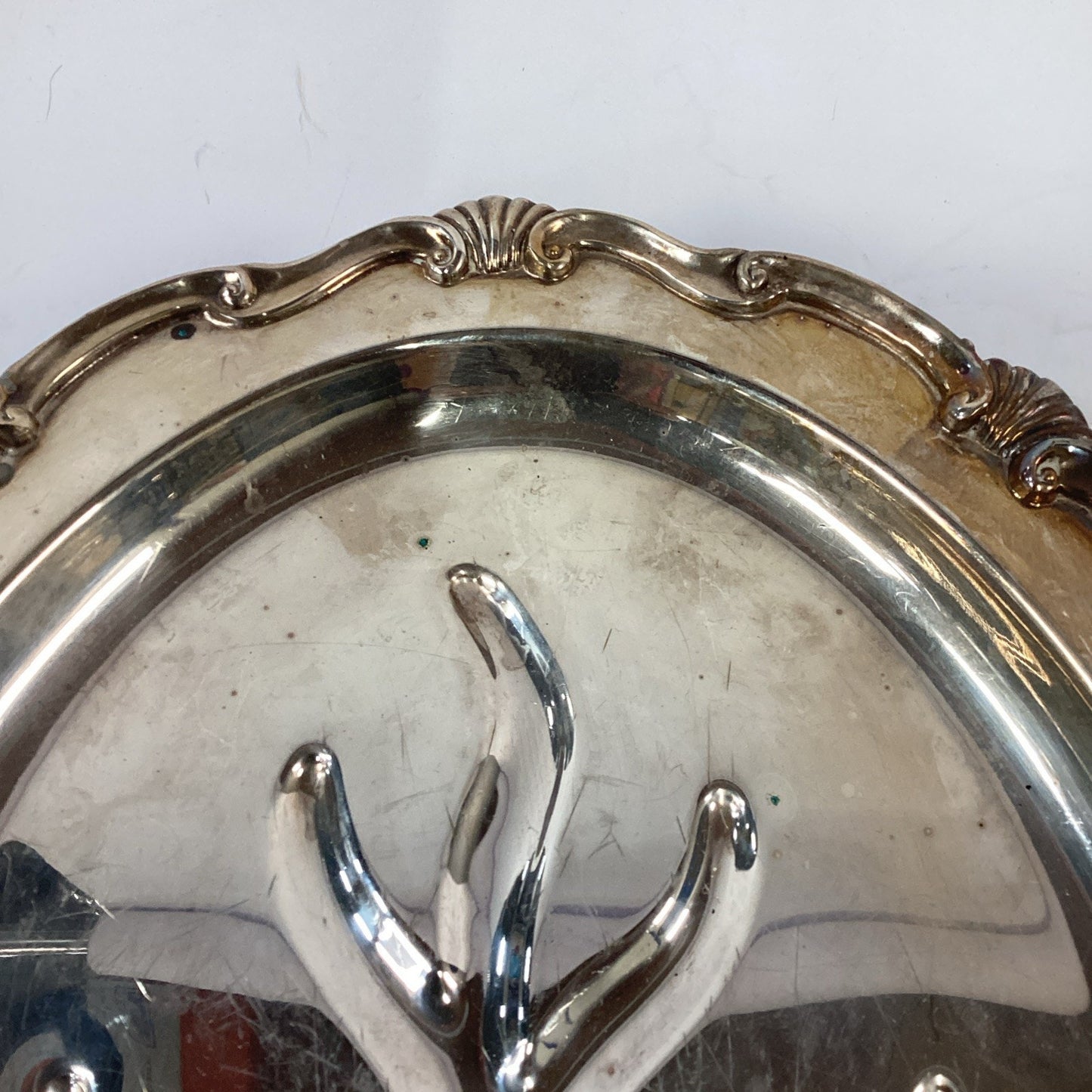 Vintage Tree Of Life Footed Silver Plated Footed Platter