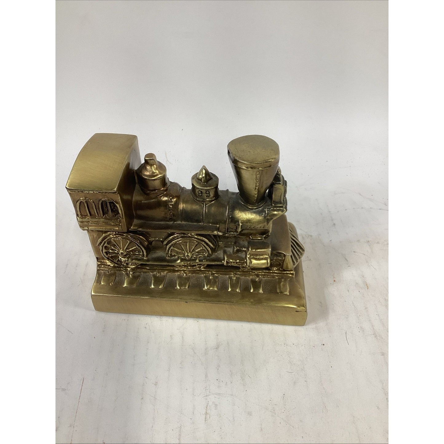 PM Craftsman Brass Train Locomotive Bookend Paper Weight