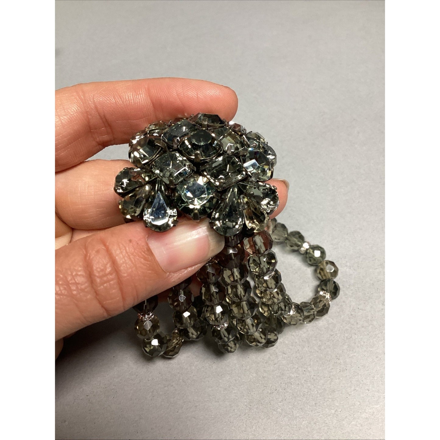 Vintage Women’s Cluster Beaded 5 Strand Stretch Bracelet