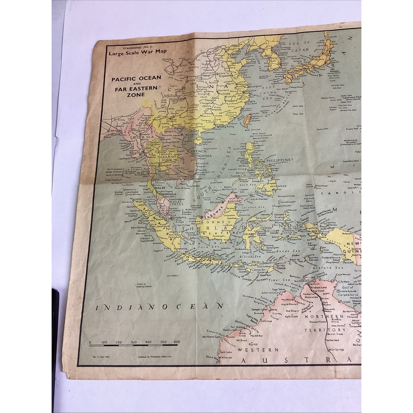 The Riddle Of The Pacific Jig-Saw Puzzle W/ Large Scale War Map - 1944