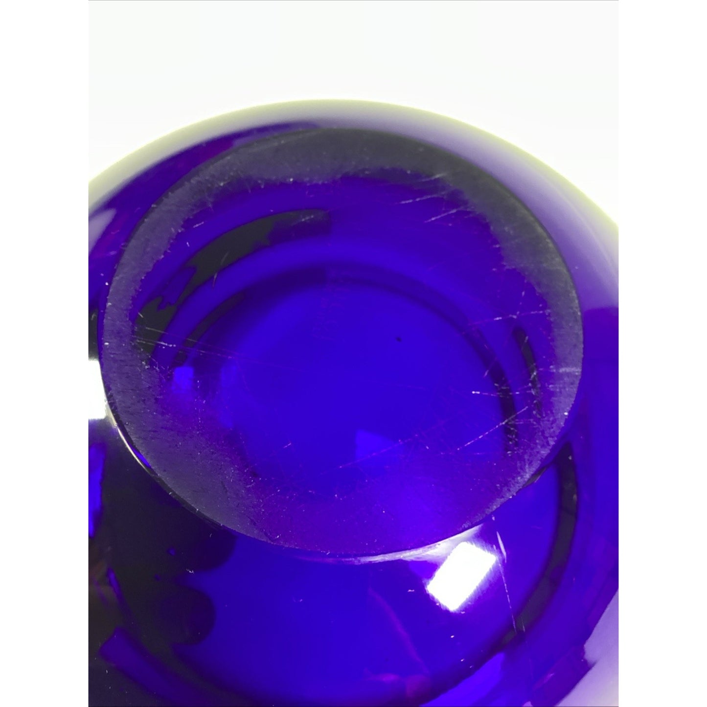 Rare Vintage GUCCI Bowl Cobalt Blue Crystal Art Glass - 3.25x7”D