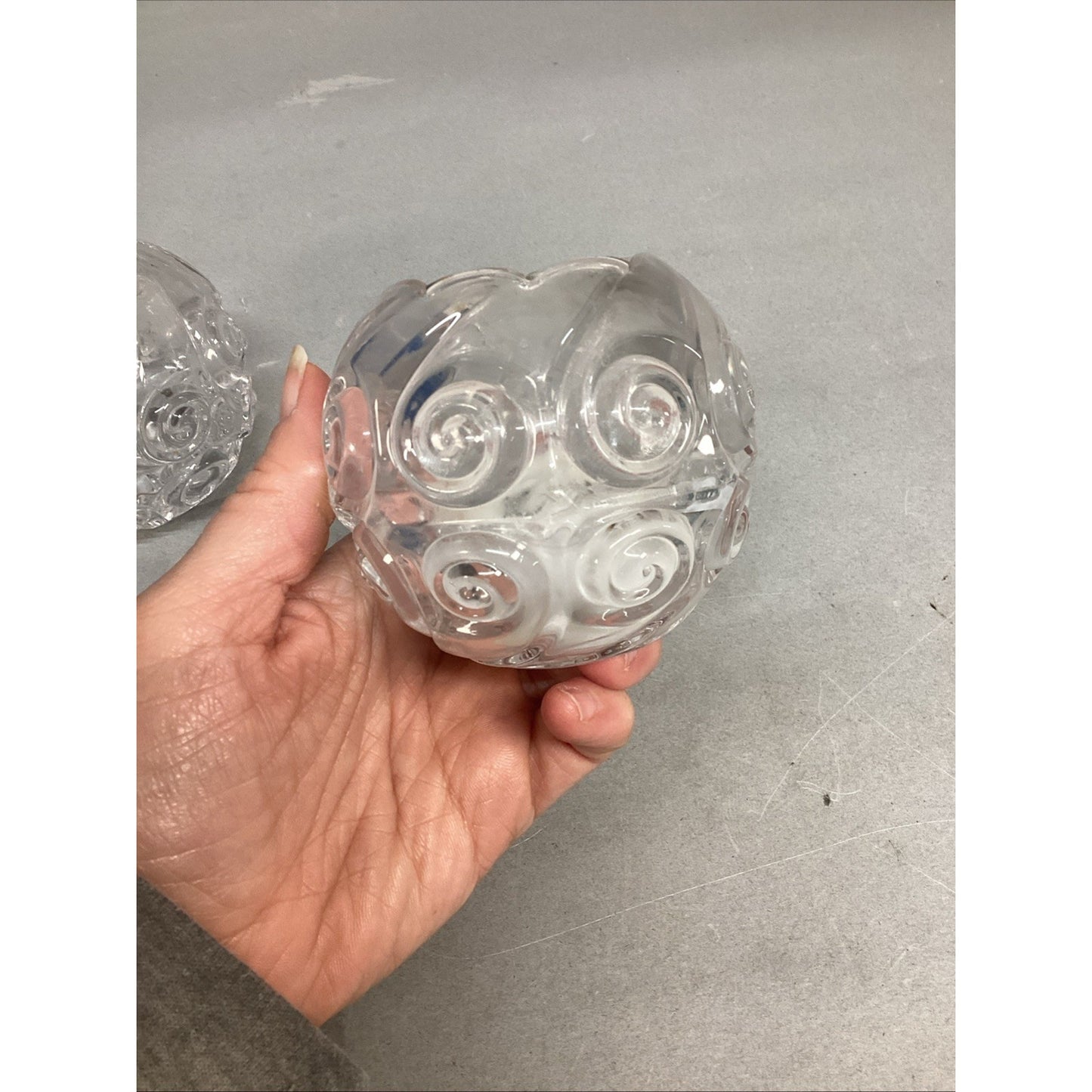 Set Of 3 Duncan & Miller Snail Rose Bowl Candle Holders