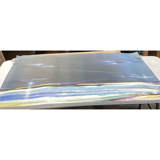 Vintage 1986 Elba Alvarez Abstract Art Stormy Skies Poster Print - 58x38”