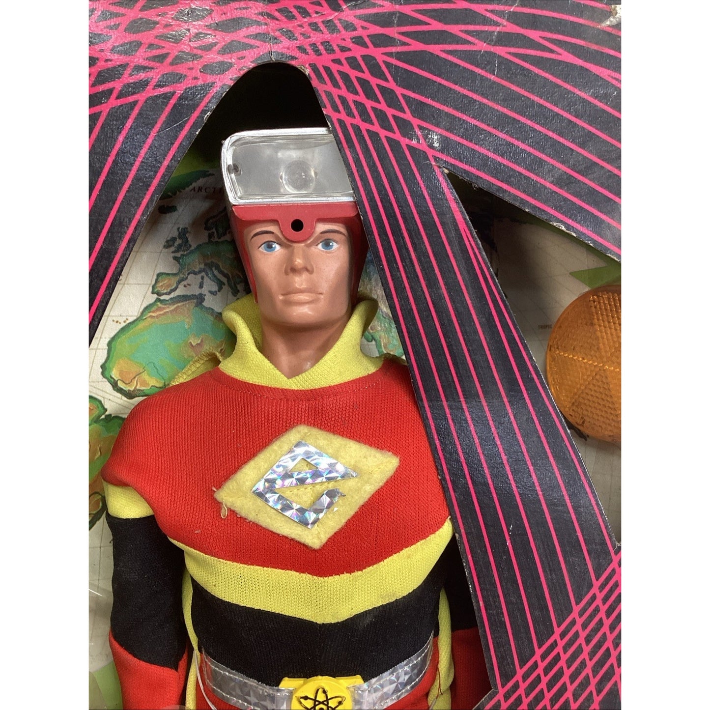 Vintage NOS 1977 Electroman Action Figure W/ Original Box - Box Is Damaged