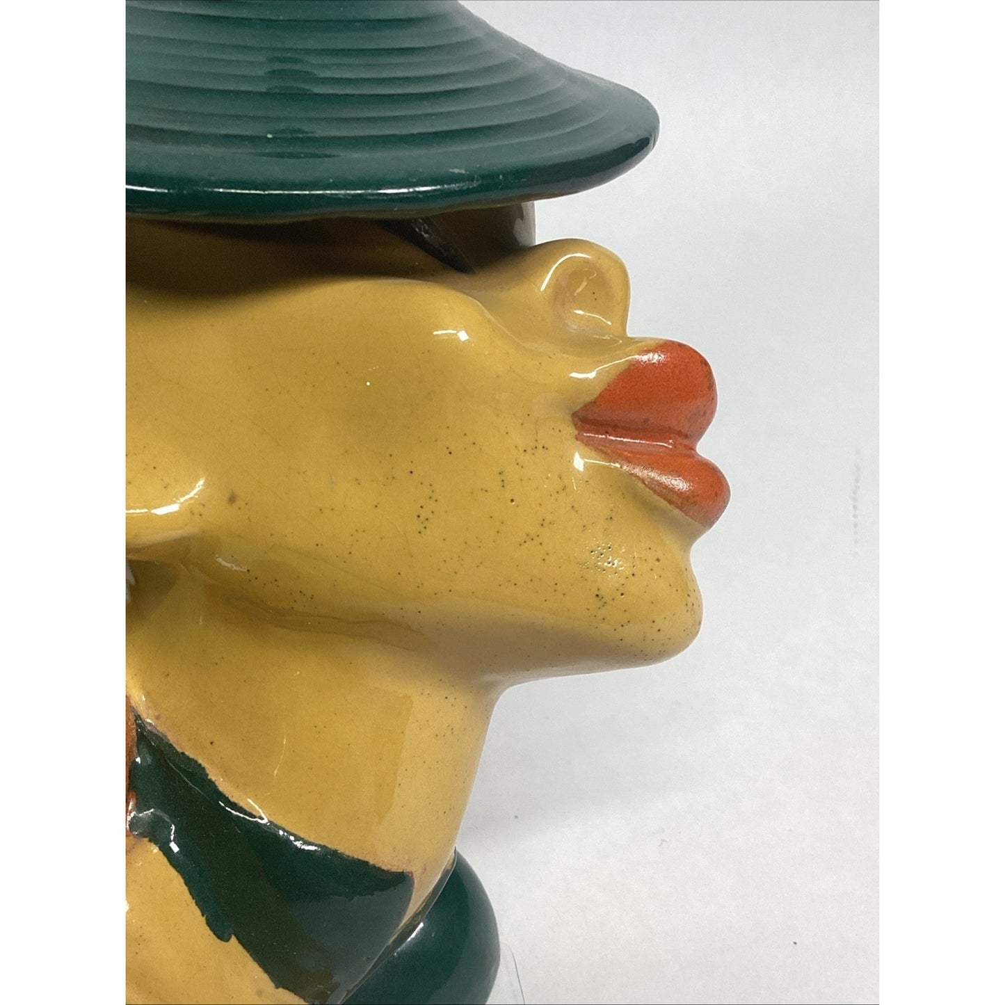 Whimsical Vintage Ceramic Minstrel Candy/Nut Dish Sculpture Figurine
