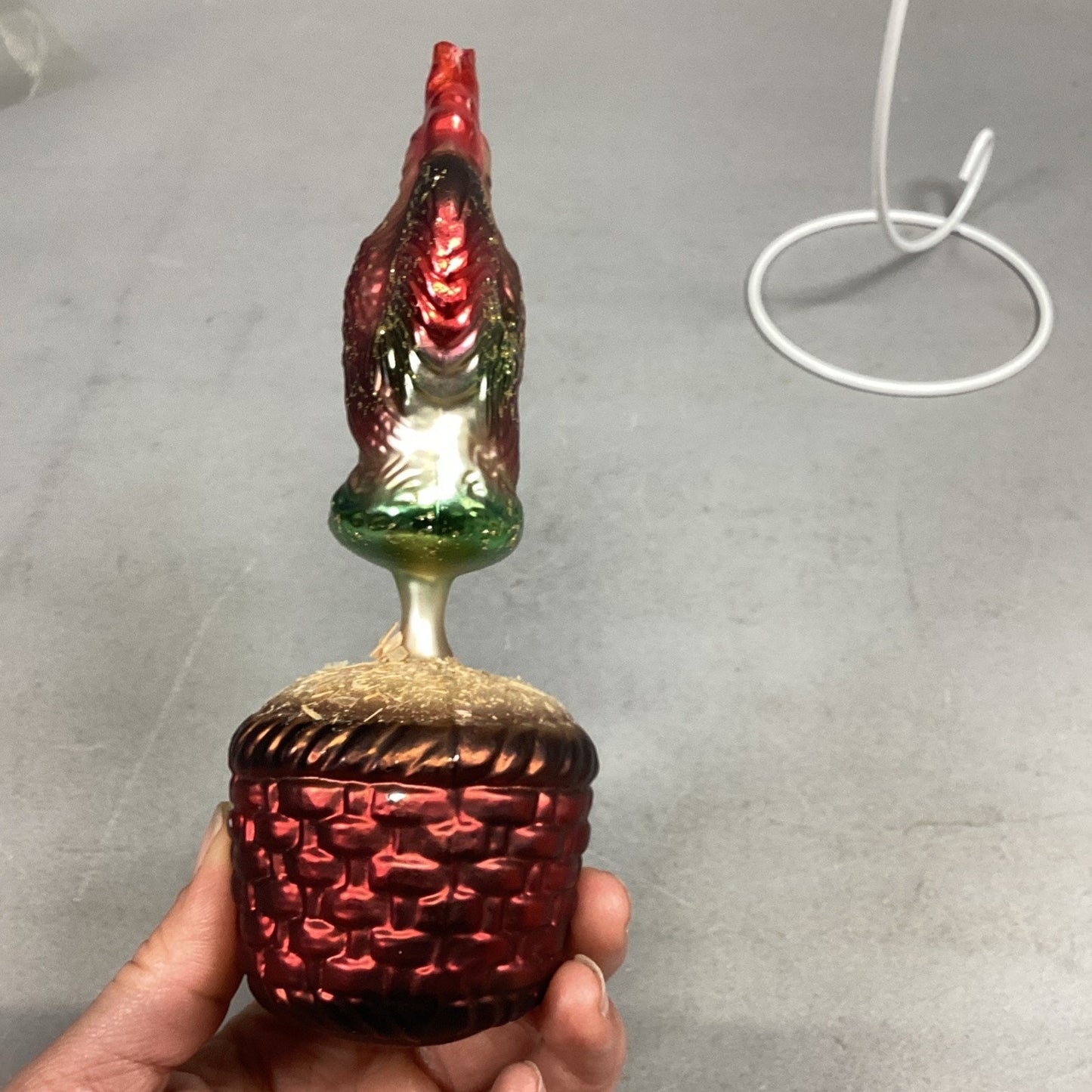 1998 Christopher Radko Rise & Shine Rooster 7" Ornament 98-082-0 No Topper