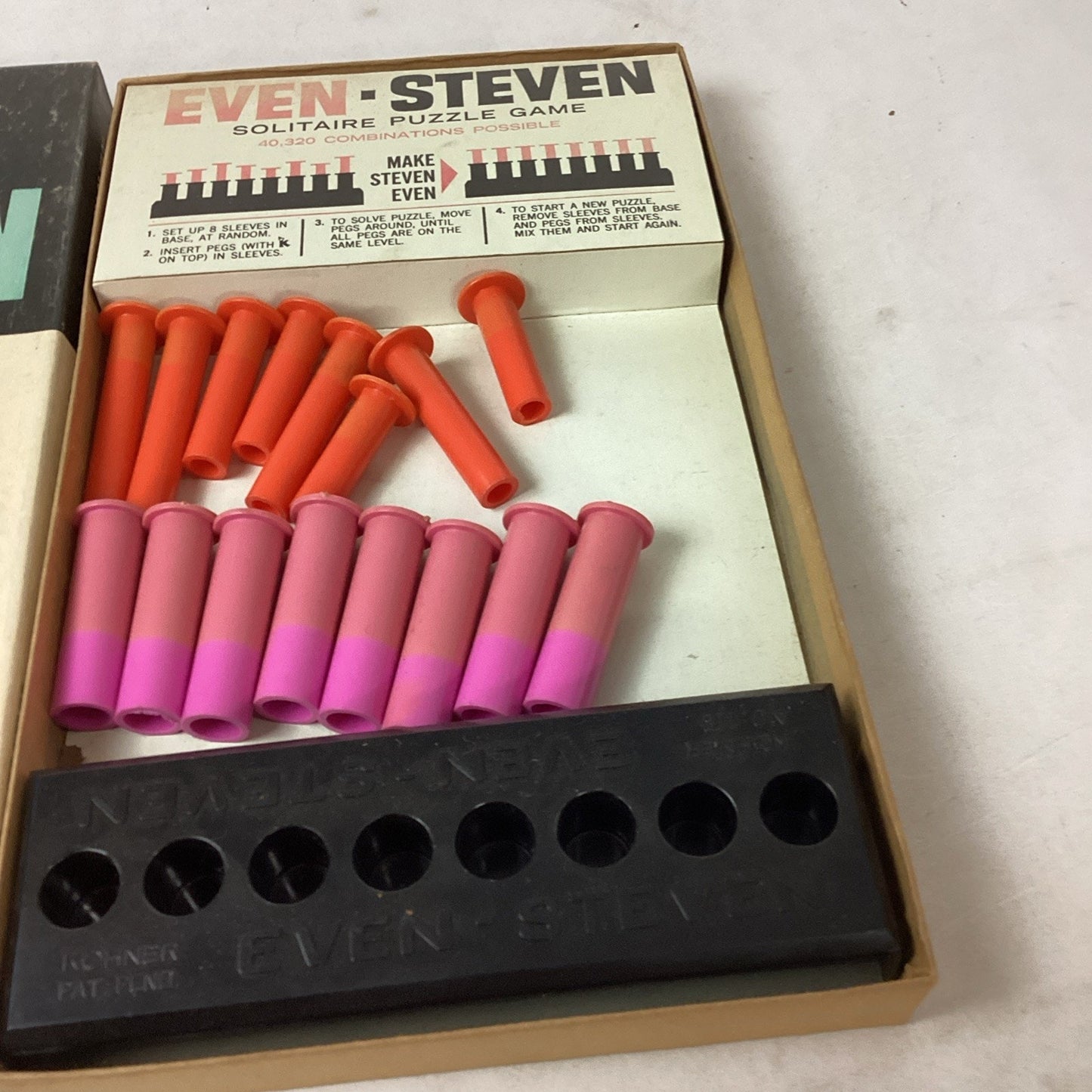 Vintage 1965 Kohner EVEN STEVEN Puzzle Game With Original Box