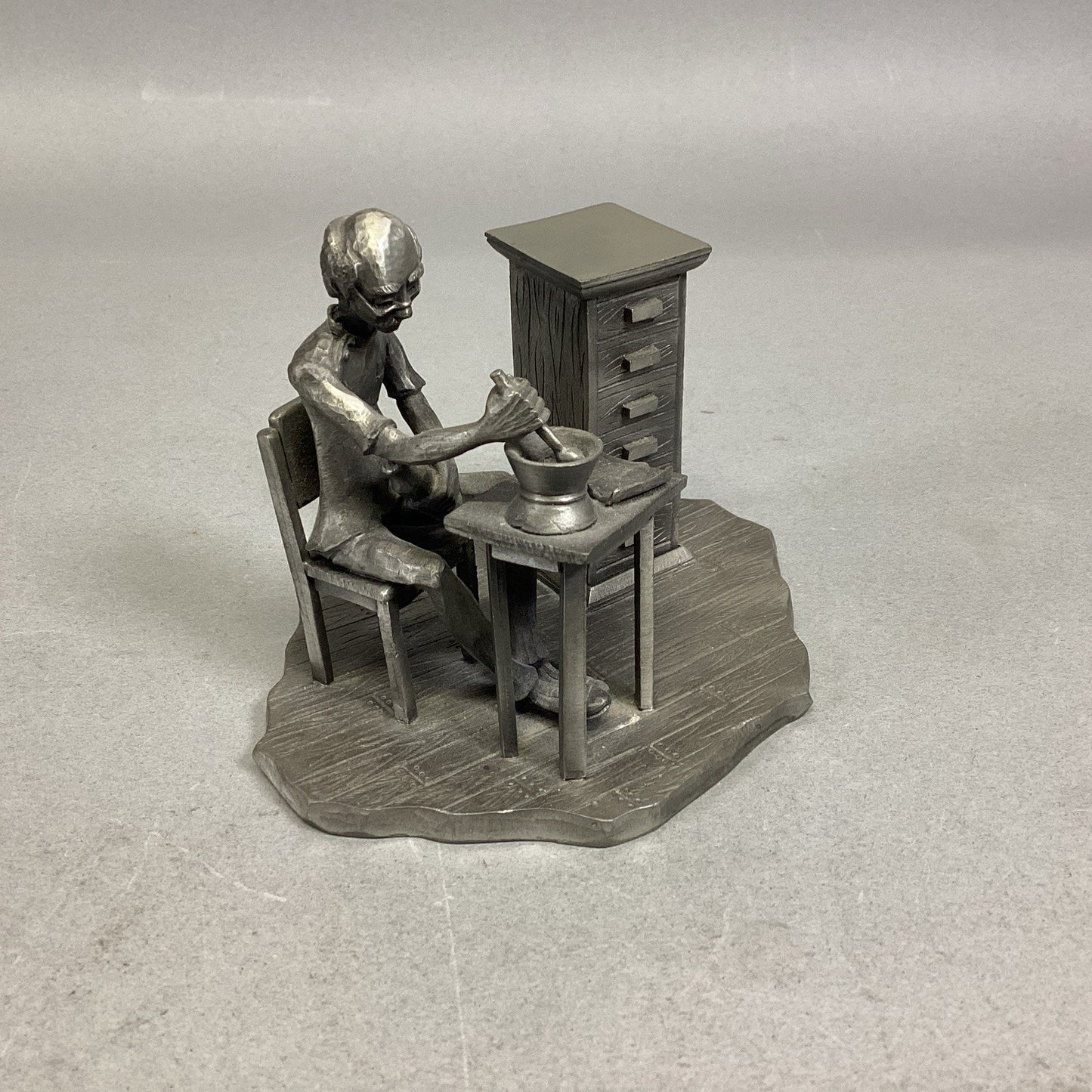 Heritage Pewter Apothecary Compounding Pharmacist Figurine, 3 1/2" Tall