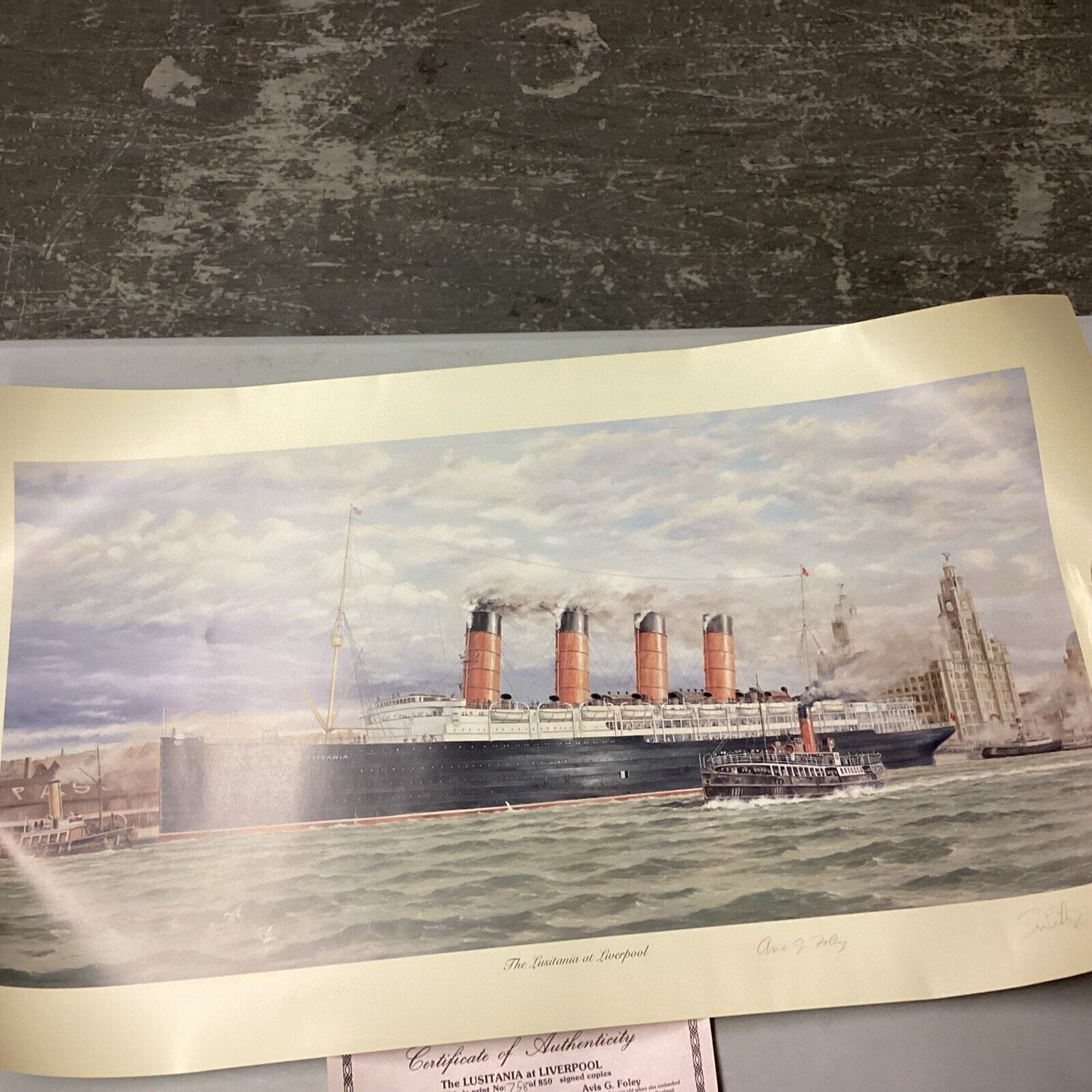 Lusitania At Liverpool Limited Edition Print W/ COA Signed By Survivors