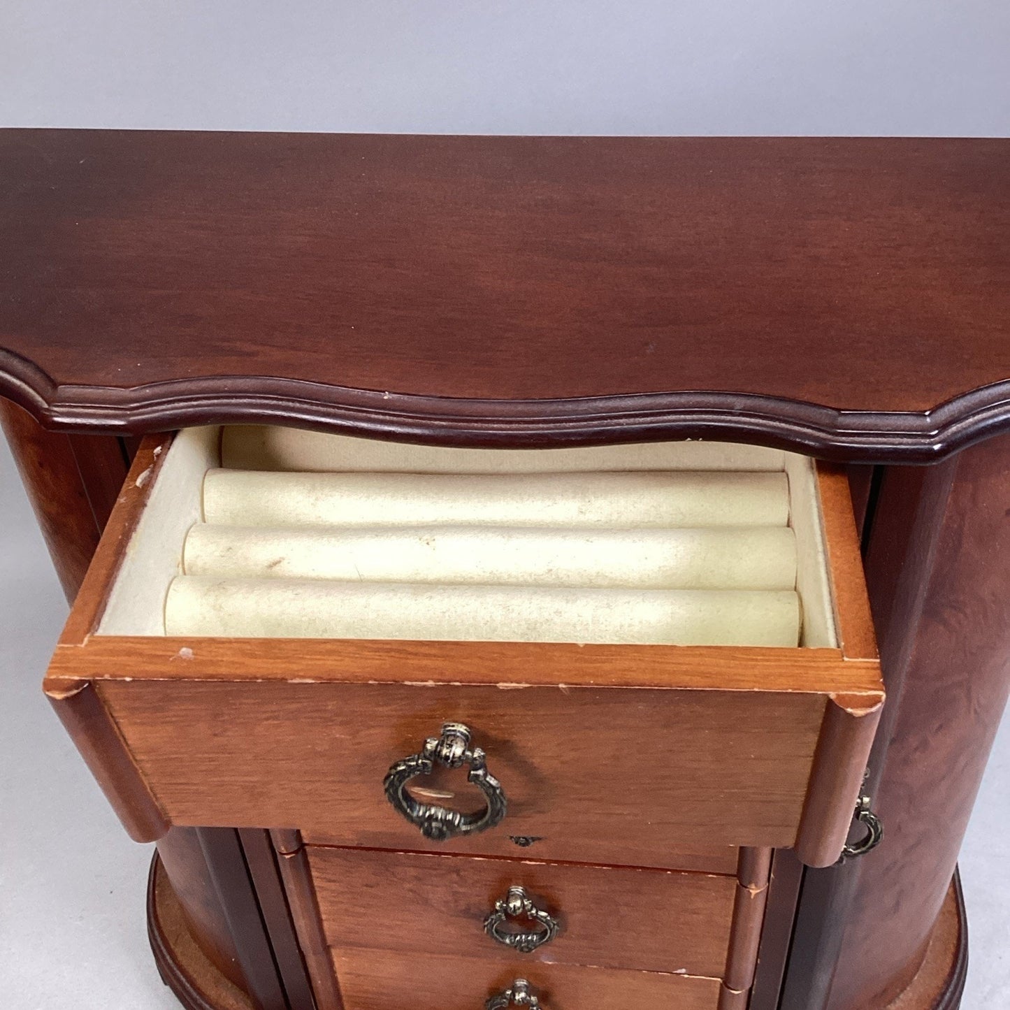Vtg Jewelry Organizer/Armoire - 2 Doors & 5 Drawers - 13”H