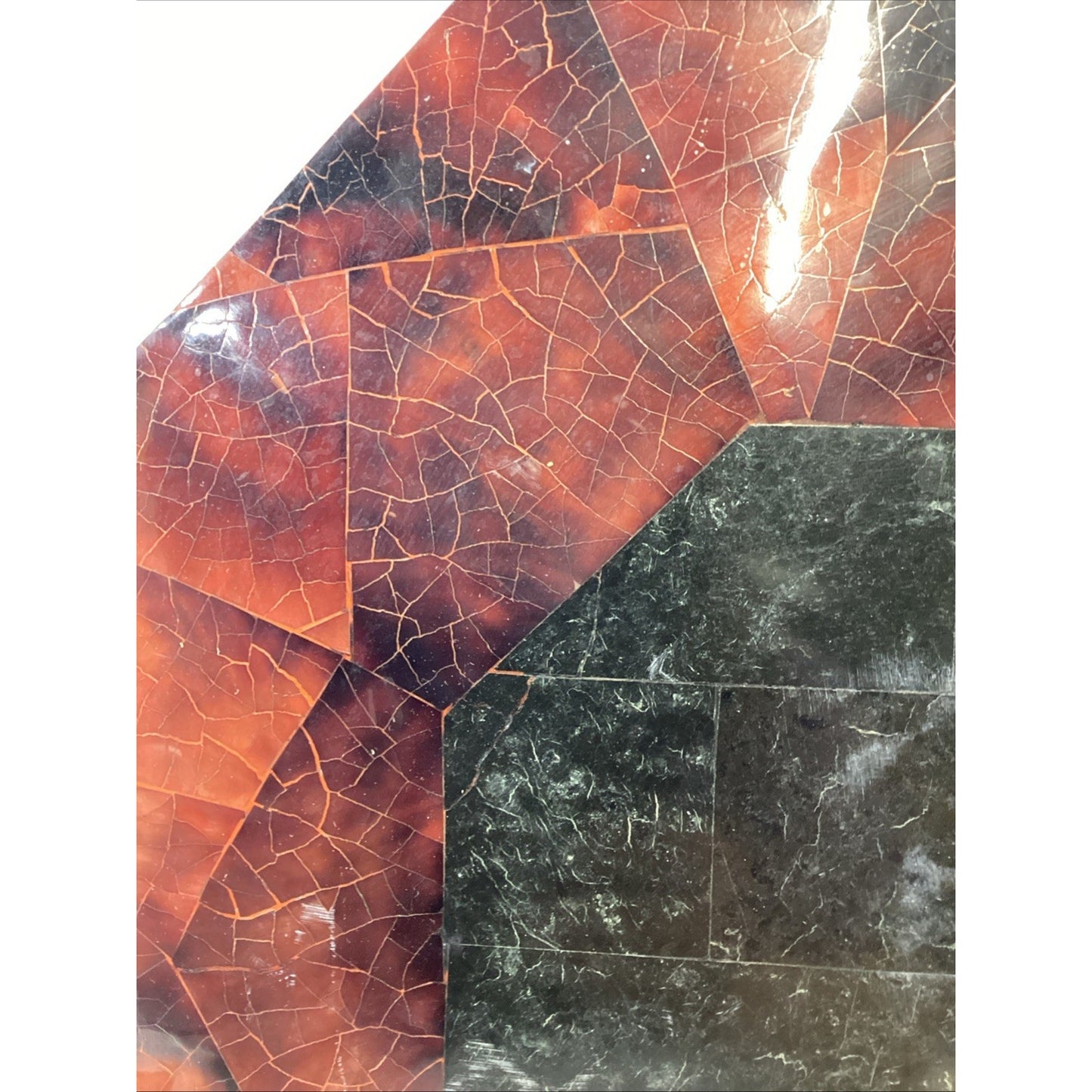 Octagonal Shaped Faux Marble Charcuterie Cheese Board - 15” - Felt Backing