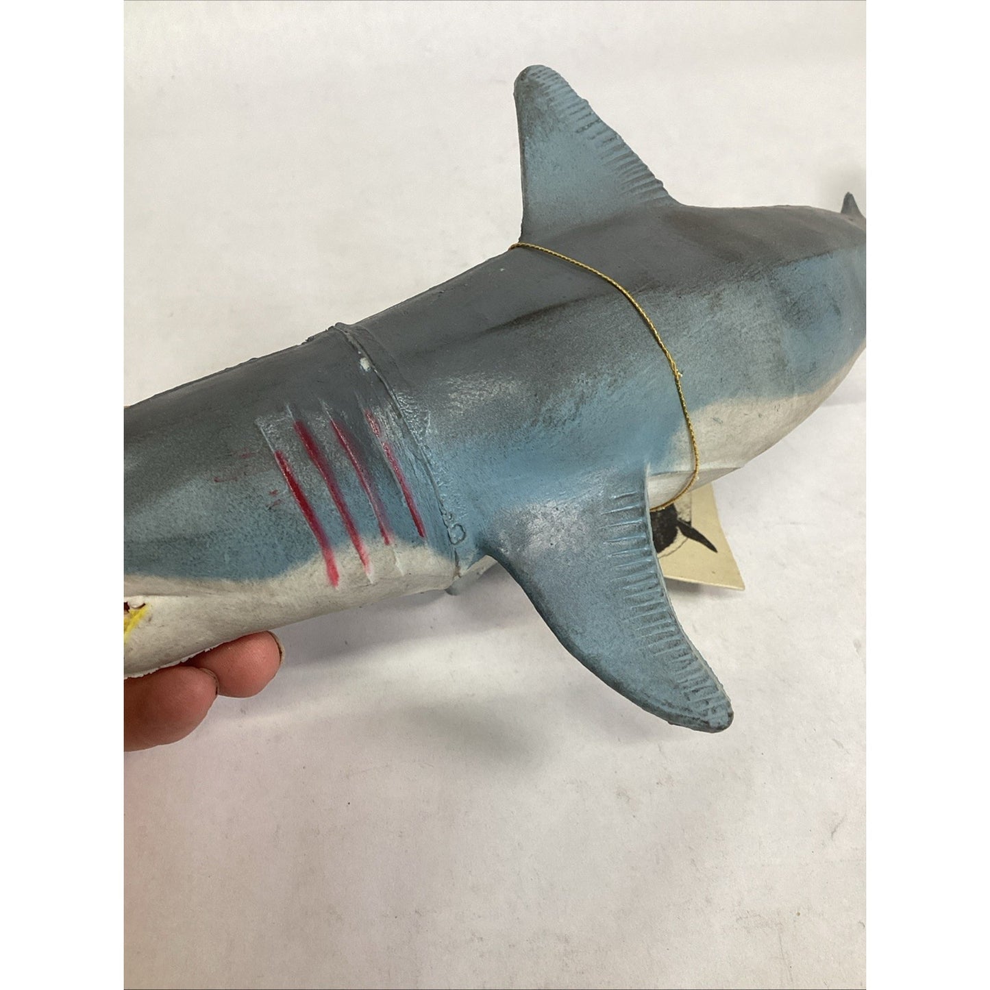 Vintage 1995 Rubber Great White Shark Toy - #10084 - 13”L