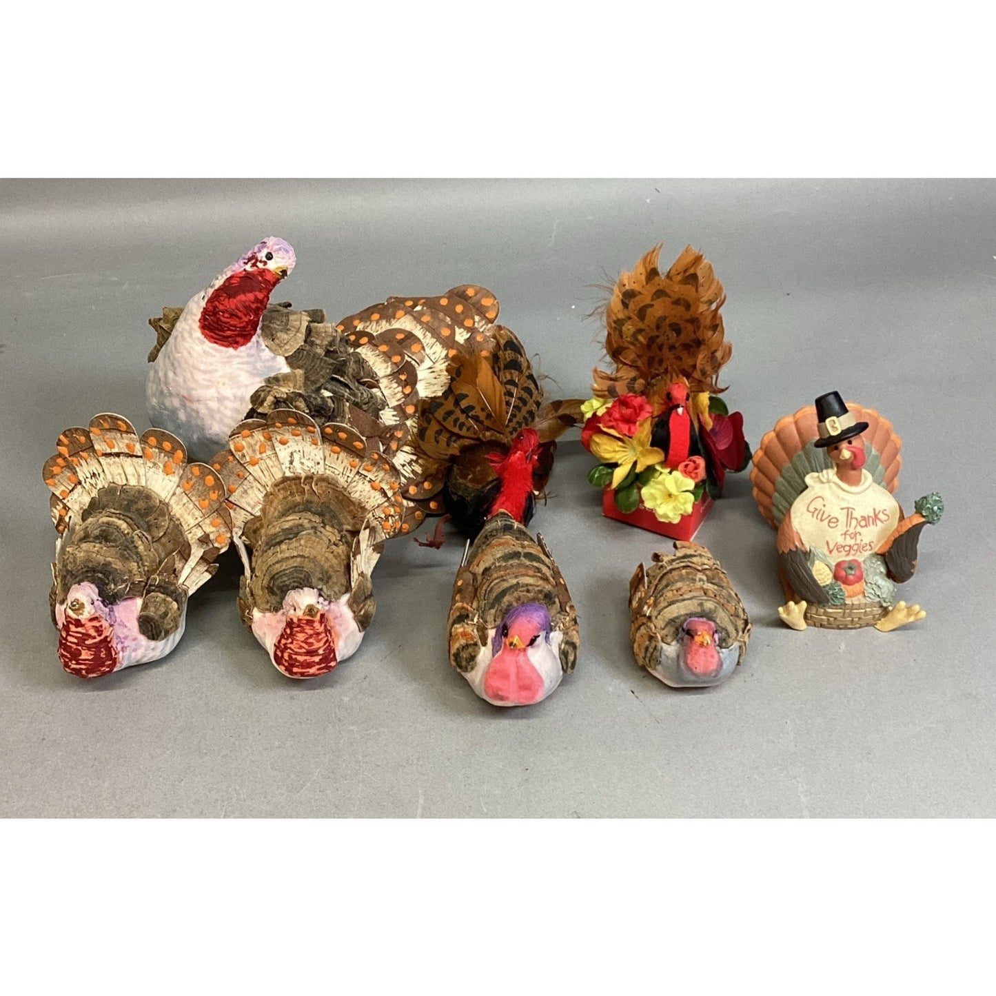 Lot Of 8 Turkey Thanksgiving Autumn Decorations Figurines