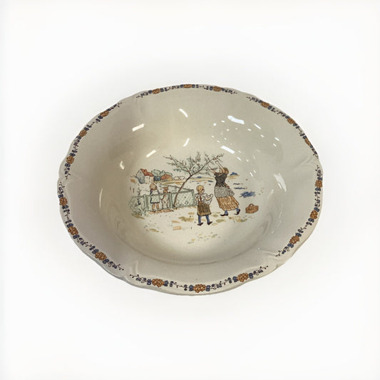 Vintage Sarreguemines Digoin France Enfants Richard Serving Dish - 10”D