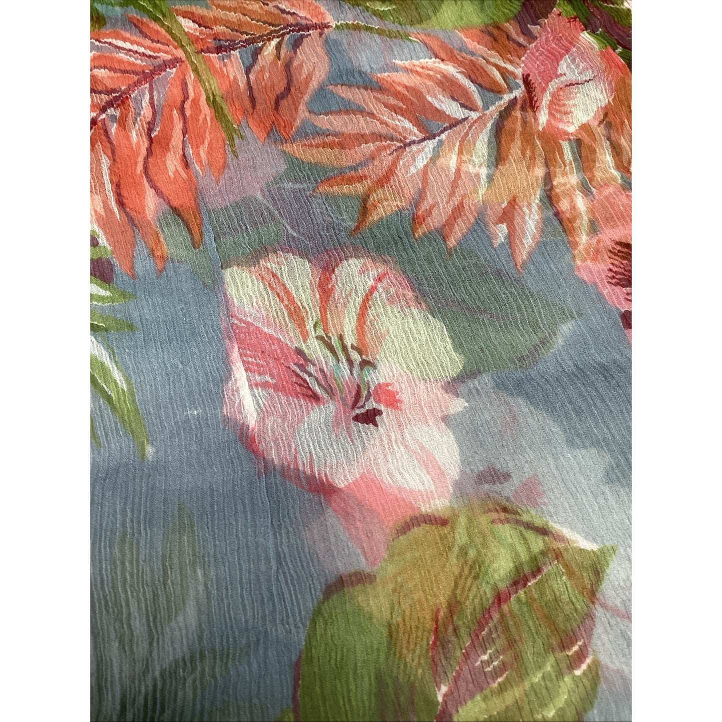 All That Glitters Sheer Vibrant Floral Scarf - Made In India - 60x25”