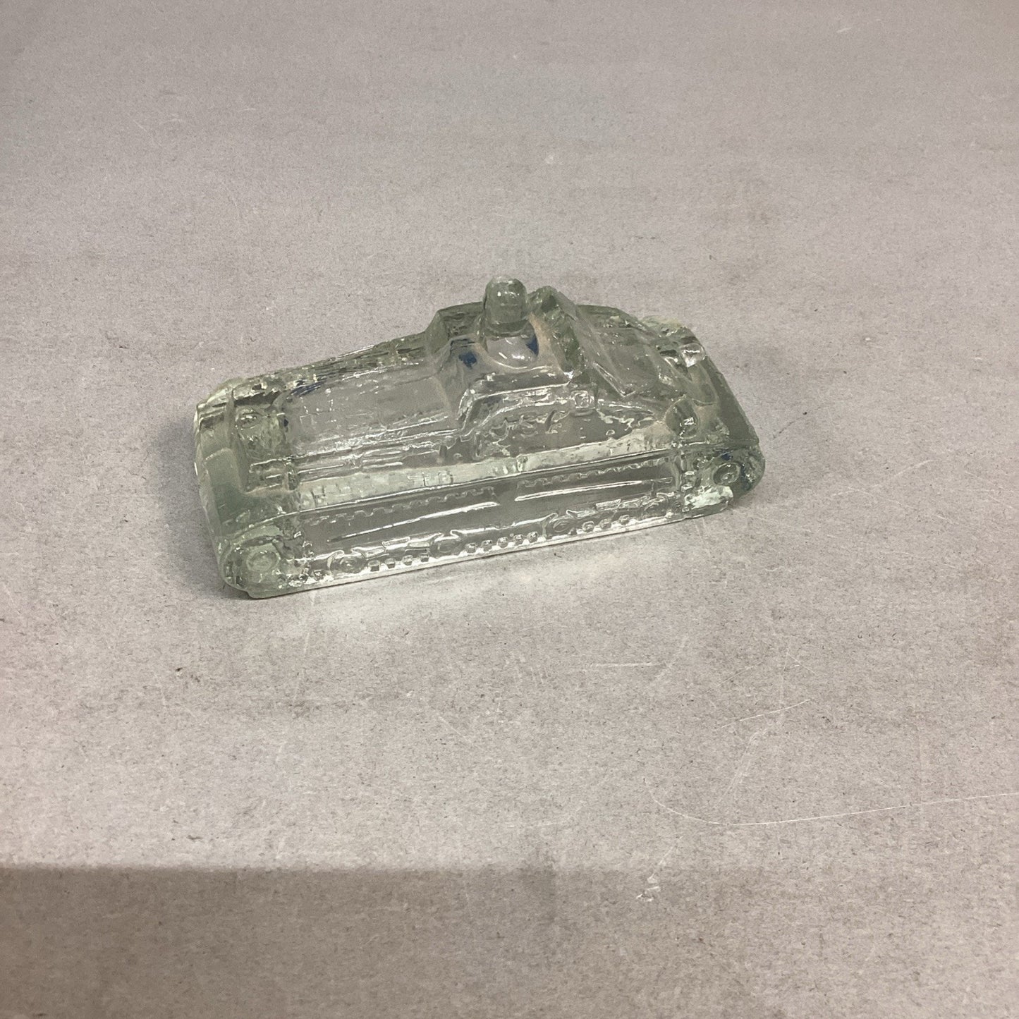 Vintage USA 1942 WWII Era Tank Victory Glass Candy Container