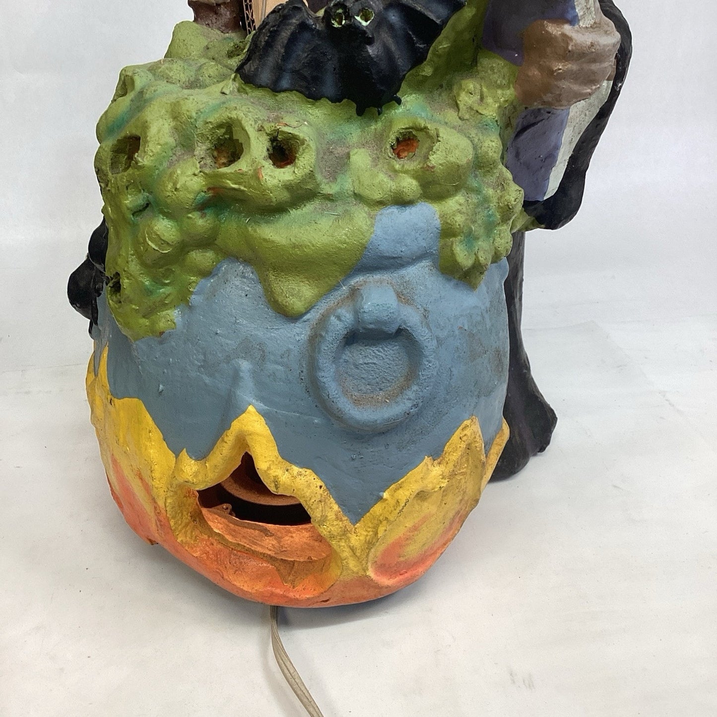 VTG NOS 90s Matrix Industries Halloween Witch Cauldron Lighted Foam Blow Mold