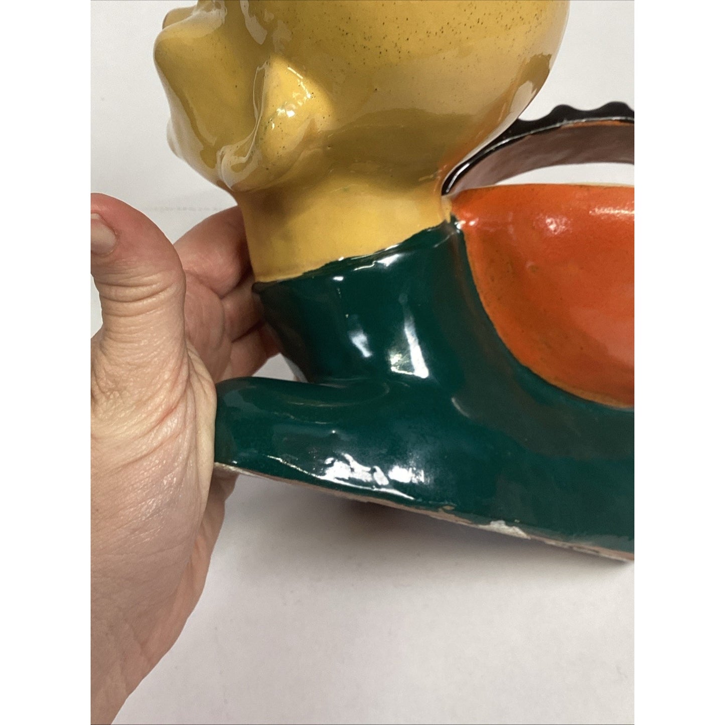Whimsical Vintage Ceramic Minstrel Candy/Nut Dish Sculpture Figurine