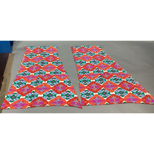 Set Of 2 Vibrant Multicolored Scarves - 47x17”