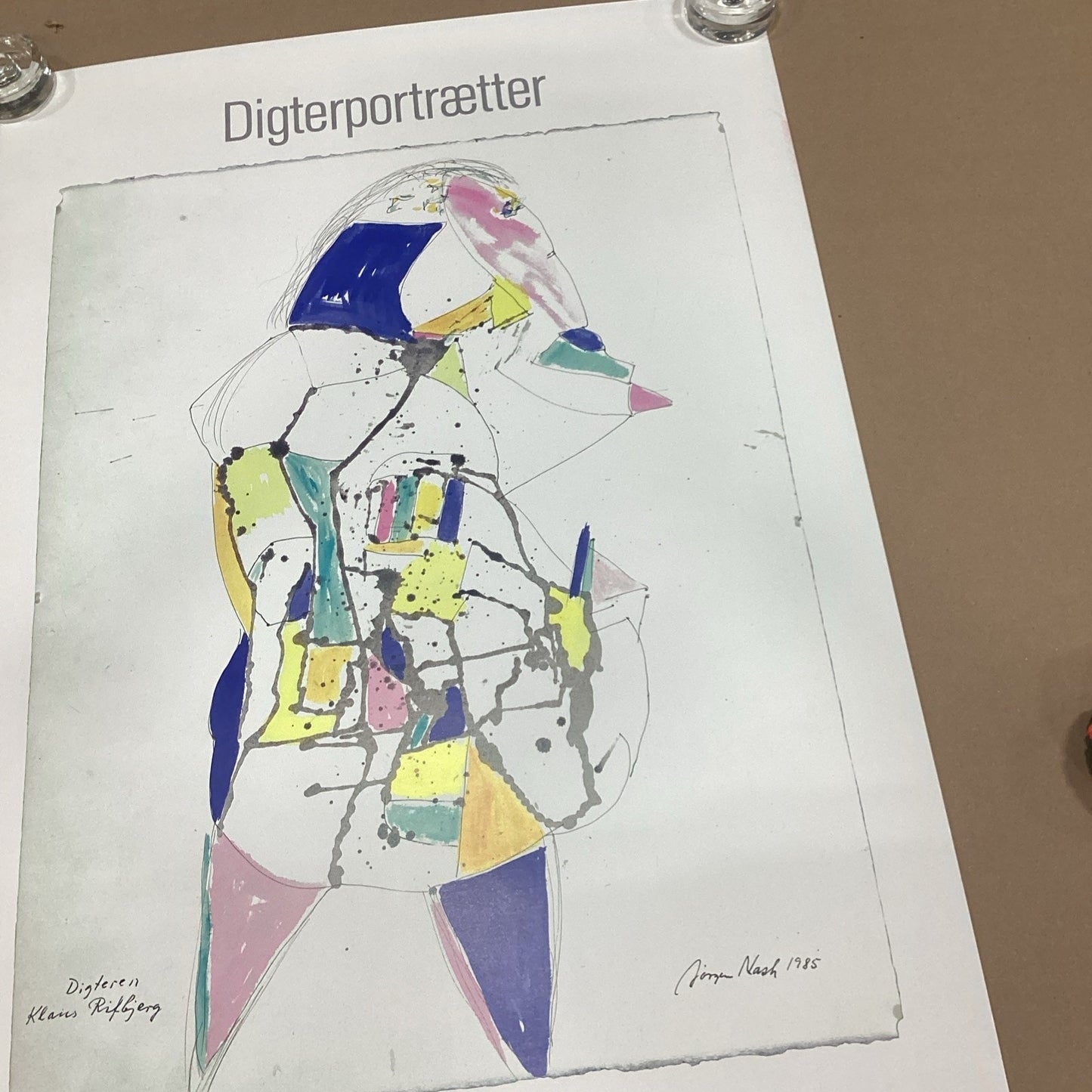 Jorgen Nash 1985 Digterportraetter Poster - 35.75x24”