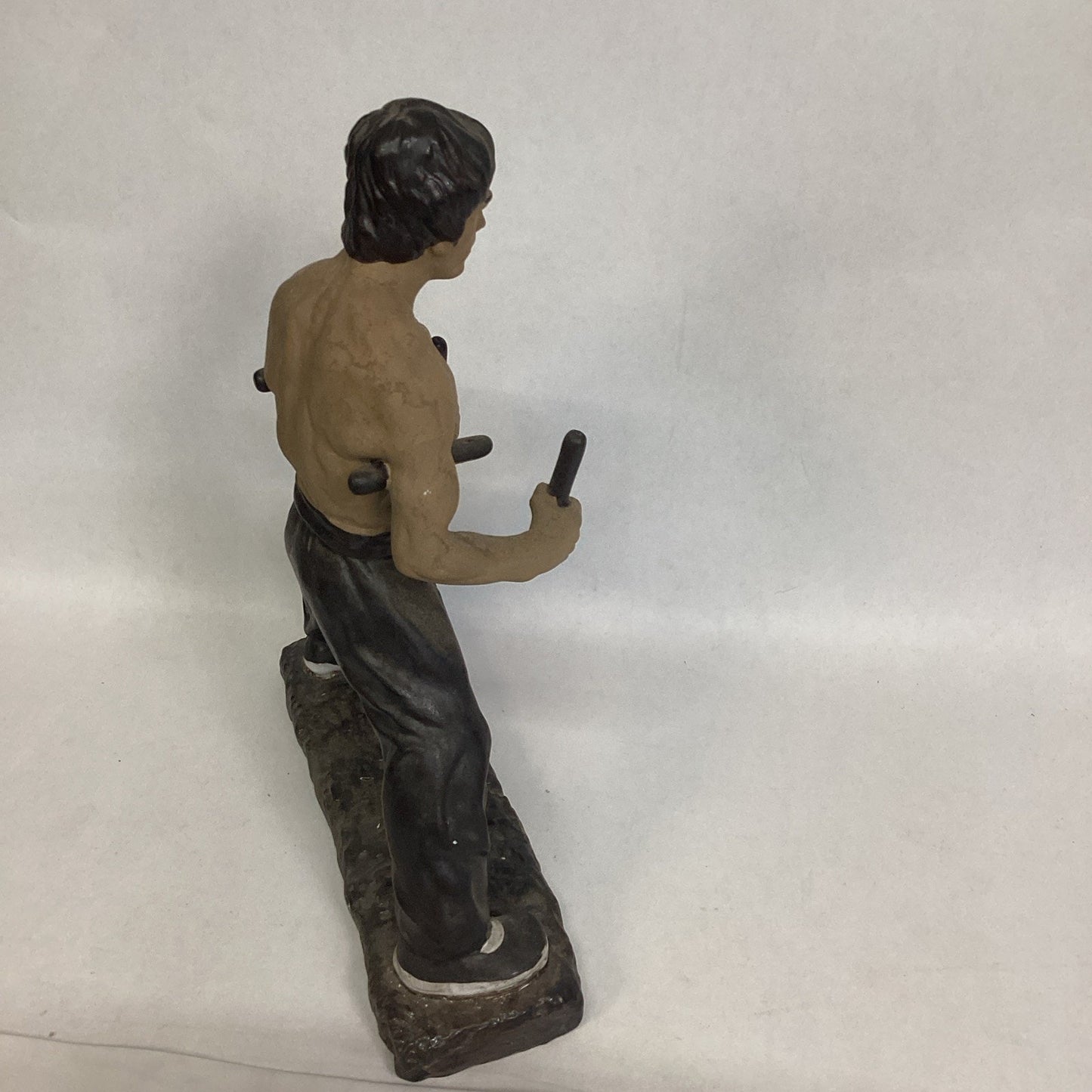 Bruce Lee Ceramic Sculpture Nunchucks Fighter - NOS