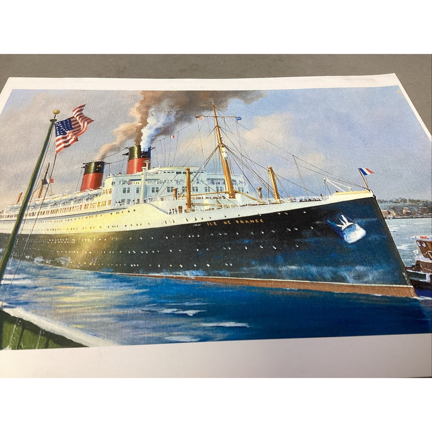 Isle De France Ship Art Poster Print - 11x8.5” & 1 News Article