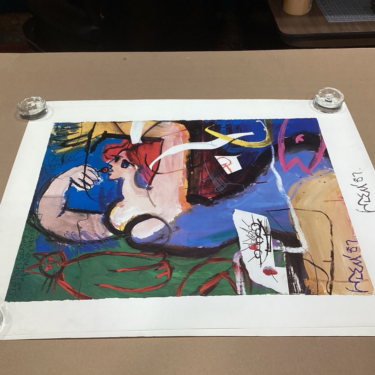 Mleu 1987 - Woman Eating California Cherries Poster - 30.75x23.5”