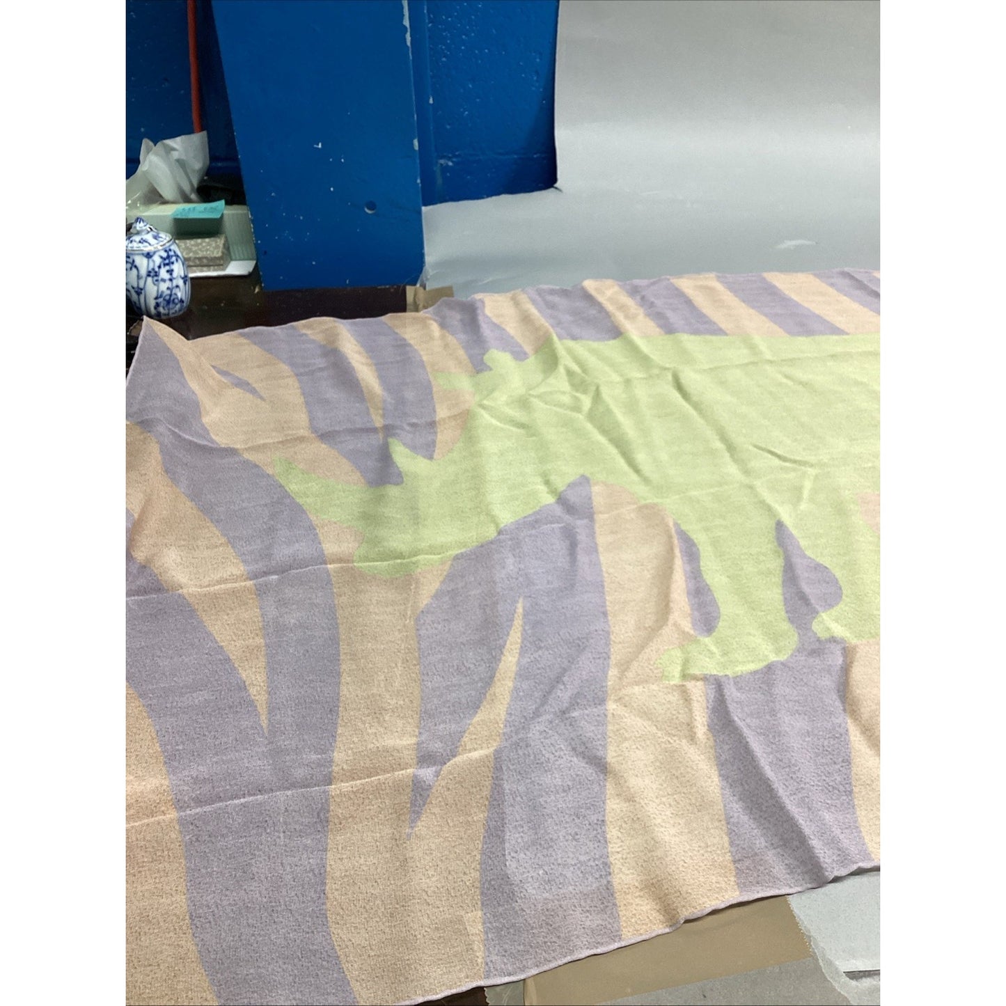 BVLGARI Silk Scarf - Adult And Baby Rhino - 100% Silk - 55x26”